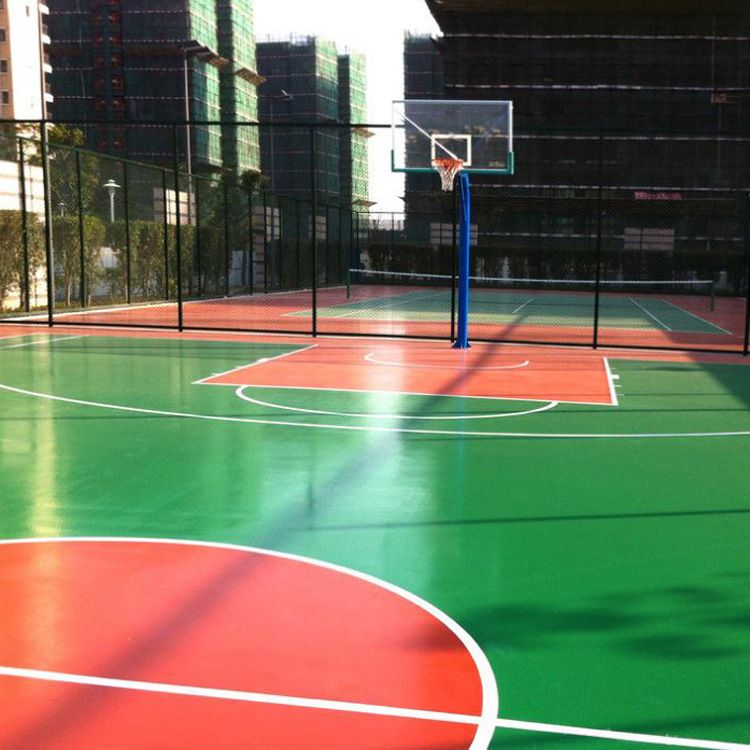 学校操场一体地坪篮球场EPDM 硅PU丙烯酸地坪跑道地面价格 批发